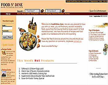 Food and dining service web portal - Andy Teo, web graphic designer